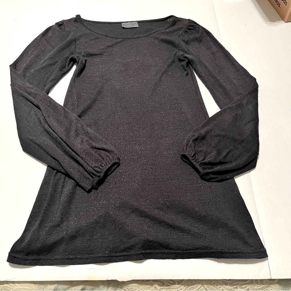 Michael Stars Women SZ One Size Small Navy Blue‎ Tunic Top Long Sleeve *FLAW